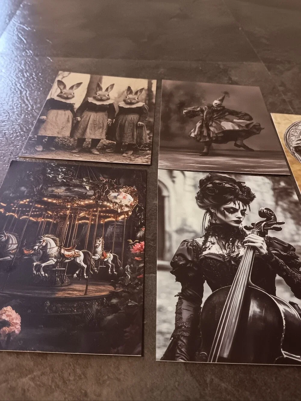 Dark Gothic Postcard Set Of 5, Academia Art Print Correspondence Notes 4x6